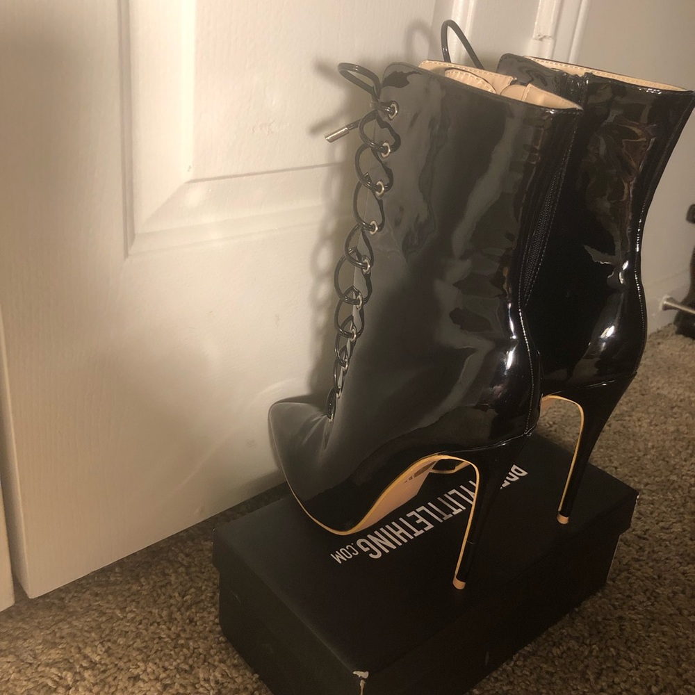 Lace Up Stiletto Bootie.